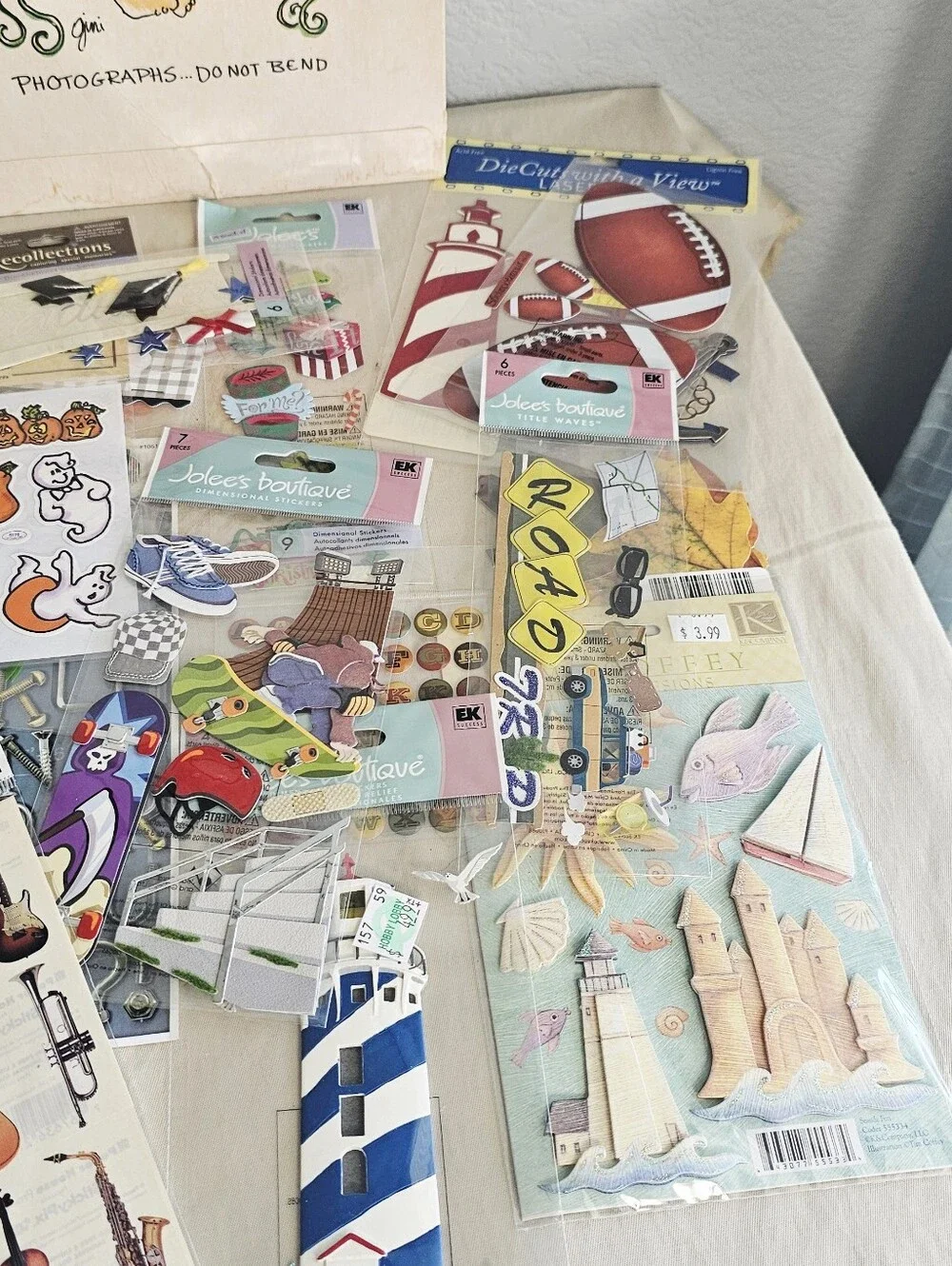 Huge Scrapbooking Supplies Craft Lot Stickers Embellishments Die Cuts